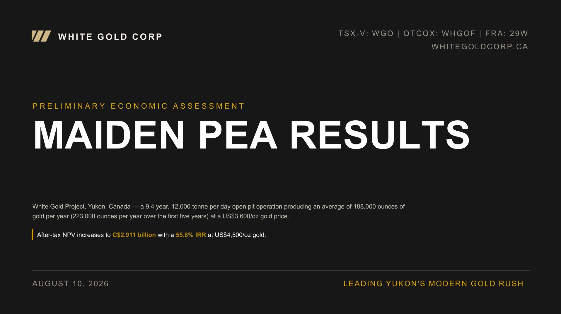 White Gold Corp. PEA Overview